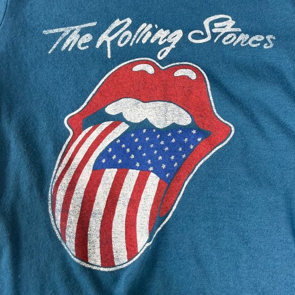 The Rolling Stones Tshirt Tee Boys Size 3T Blue America Flag Tongue - Picture 5 of 6